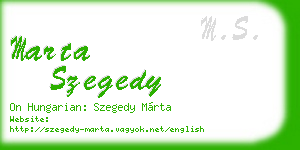 marta szegedy business card
