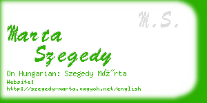 marta szegedy business card